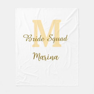 Manta Polar Monograma de equipo de novia regalo de boda simple