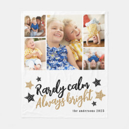 Manta Polar Monograma de familia de Collages de fotos múltiple