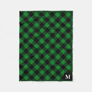 Manta Polar Monograma de grapa de búfalo verde y negro
