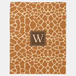 Manta Polar Monograma de impresión de jirafa moderna de moda