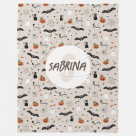 Manta Polar Monograma de la caída de Halloween de los niños ad