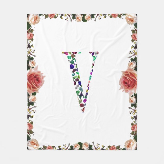 Manta Polar Monograma de la letra V (Anverso)