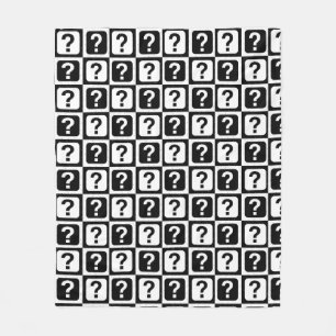 Manta Polar Monograma de la marca de pregunta blanca negra Rid