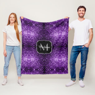 Manta Polar Monograma de lentejuelas brillantes púrpura oscuro