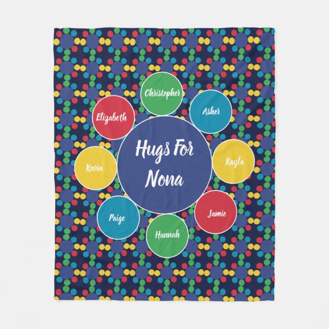 Manta Polar Monograma de los abrazos familiares de las abuelas (Anverso)