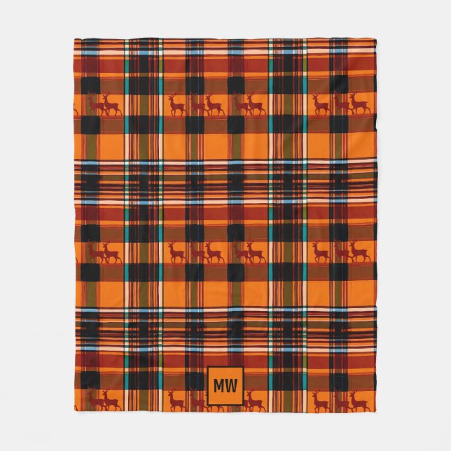 Manta Polar Monograma de Navidades de otoño de invierno de ren (Anverso)