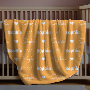 Manta Polar Monograma de nombre repetido amarillo femenino lin