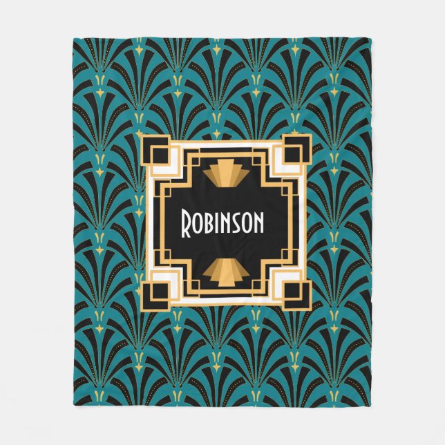 Manta Polar Monograma de palmetto Art Deco (Anverso)