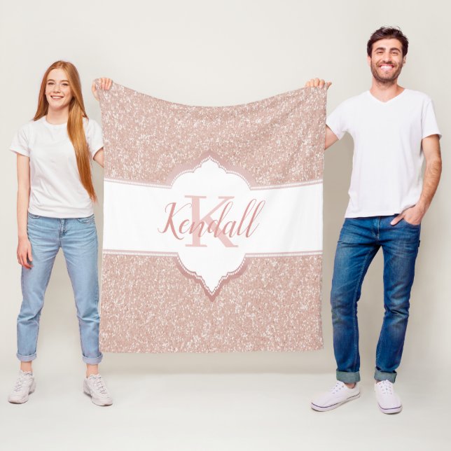 Manta Polar Monograma de Purpurina rosa (In situ)