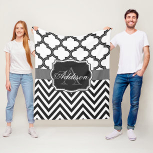 Manta Polar Monograma de Quatrefoil Chevron