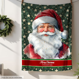 Manta Polar Monograma de Santa Blanket personalizado con texto