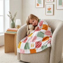 Monograma de tablero de ajedrez multicolor