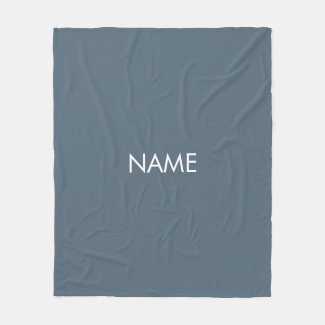 Manta Polar monograma de texto con nombre personalizado azul g (Anverso)