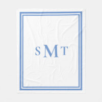 Monograma de tres letras azul y blanco