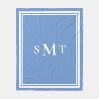 Monograma de tres letras azul y blanco