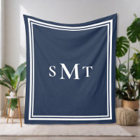 Monograma de tres letras azul y blanco de la marin
