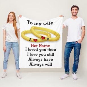 Manta Polar Monograma del aniversario del boda de amor de pare