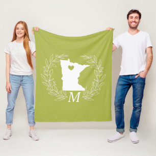 Manta Polar Monograma del mapa de estado de Minnesota