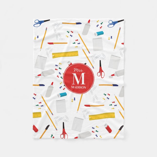 Manta Polar Monograma del modelo de suministros para oficinas  (Anverso)