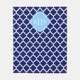 Manta Polar Monograma del nombre azul cielo azul azul marino m