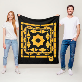 Manta Polar Monograma del patrón del occher negro