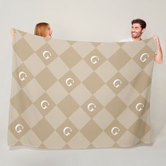 Manta Polar Monograma Diamante Inicial - Aspecto De Lujo