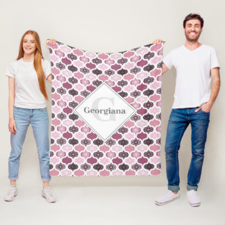 Manta Polar Monograma Dusky Rosa Dot Mandalas Ogee Patchwork