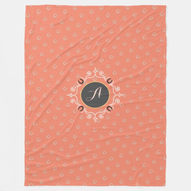 Manta Polar Monograma ecuestre Lucky Horse Shoe (Anverso)