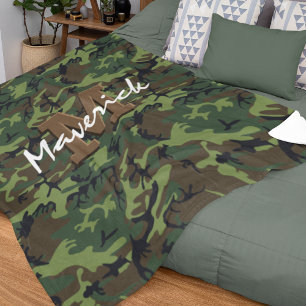 Manta Polar Monograma Ejército Camuflaje Niños