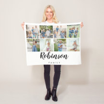 Monograma familiar 8 Collage de fotos| Blanco