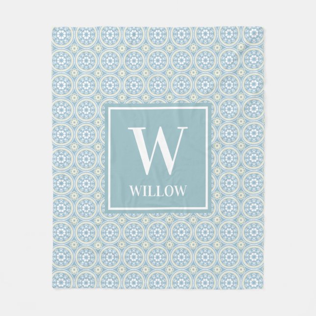 Manta Polar Monograma familiar moderno (Anverso)