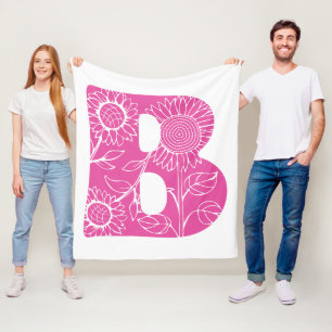 Manta Polar Monograma floral de la letra mayúscula B