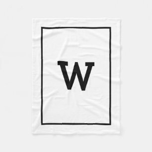 Manta Polar Monograma inicial blanco simple