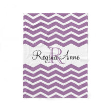 Monograma Lilac Púrpura/Blanco Keepsake Chevron