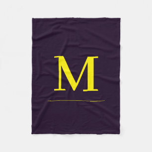 Manta Polar Monograma minimalista amarillo elegante sofisticad