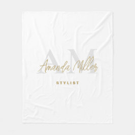 Manta Polar Monograma moderno de oro blanco personalizado con
