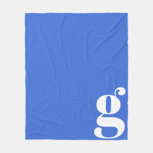 Manta Polar Monograma moderno Letra inicial azul claro lindo