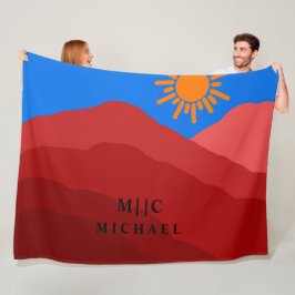 Manta Polar monograma moderno retro elegante personalizado