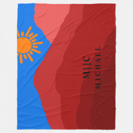 Manta Polar monograma moderno retro elegante personalizado