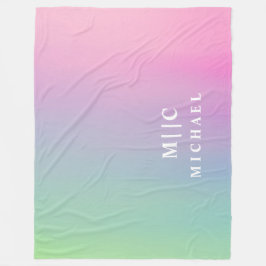 Manta Polar monograma moderno rosado simple degradado