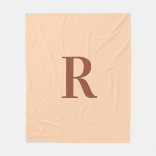 Manta Polar Monograma moderno simple Terracotta Beige