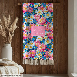 Manta Polar Monograma monocasco de color azul pastel y rosa a 