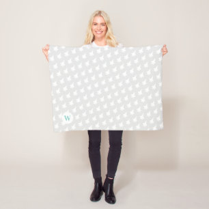 Manta Polar Monograma moteado en blanco gris F-35