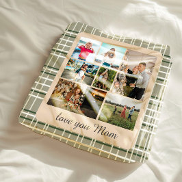 Manta Polar Monograma Neutral Plaid para niños con múltiples f