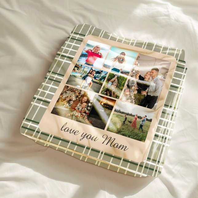 Manta Polar Monograma Neutral Plaid para niños con múltiples f (Subido por el creador)