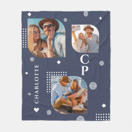 Manta Polar Monograma Nombre 3 Collage de fotos de moda