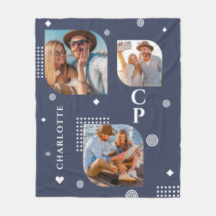 Manta Polar Monograma Nombre 3 Collage de fotos de moda