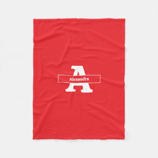 Manta Polar Monograma nombre rojo cama simple y moderno sofá