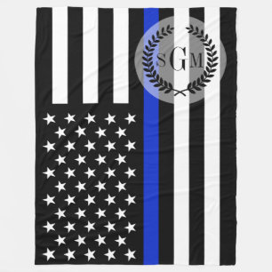 Manta Polar Monograma patriótico de la bandera de la policía