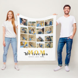 Manta Polar Monograma personalizado Ama a tu familia madre Fot